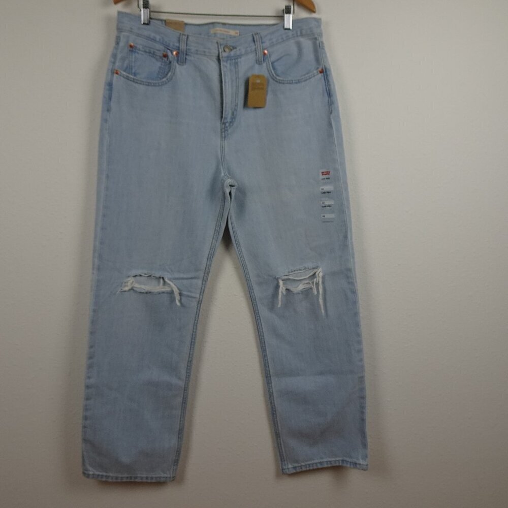 Levi's Relaxed Low Pro Jeans Women's Size 32 Blue Denim Distressed